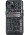 iphone 15 capri leather phone case black crocodile 06