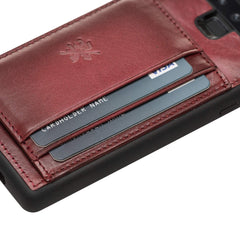 Funda tipo billetera de cuero Pisa Snap On con soporte para Samsung Galaxy Note 9