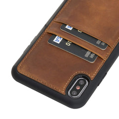 Funda tipo billetera de cuero Capri Snap On para iPhone XS Max