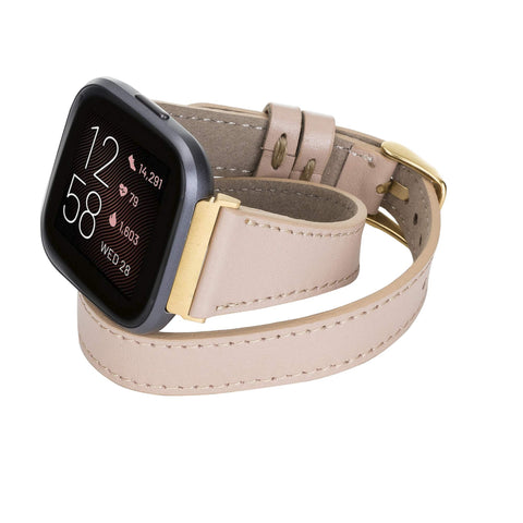 Serena Leather Double Wrap Watch Band for Fitbit Versa