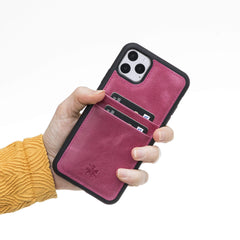 Funda tipo billetera de cuero Capri Snap On para iPhone 11 Pro Max