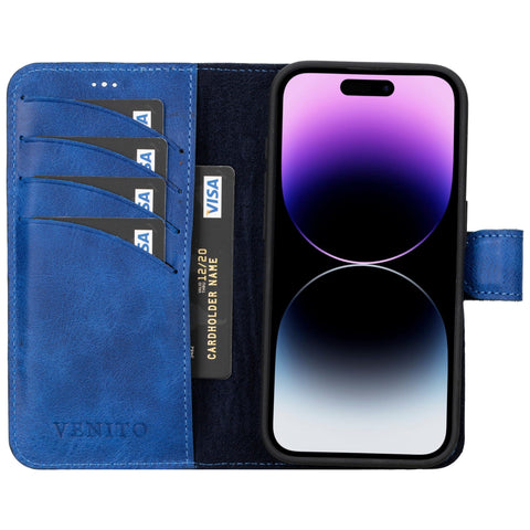 Funda tipo billetera de cuero desmontable con bloqueo RFID Ravenna para iPhone 15 Pro