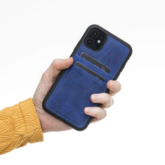 Funda tipo billetera de cuero Capri Snap On para iPhone 11