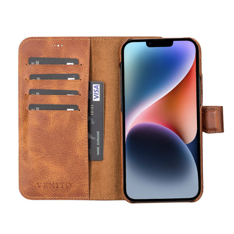 Florence RFID Blocking Leather Wallet Case for iPhone 14 Plus
