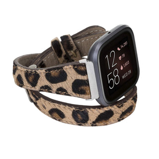 Serena Leather Double Wrap Watch Band for Fitbit Versa