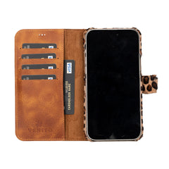 Funda tipo billetera de cuero con bloqueo RFID Florence para iPhone 15 Plus