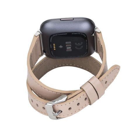 Serena Leather Double Wrap Watch Band for Fitbit Versa
