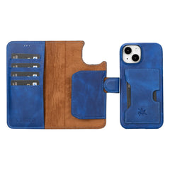 Funda tipo billetera de cuero con bloqueo RFID Florence para iPhone 15