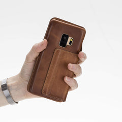 Estuche tipo billetera de cuero con bloqueo RFID Venice para Samsung Galaxy S9