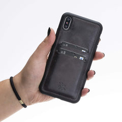 Funda tipo billetera de cuero Capri Snap On para iPhone XS Max