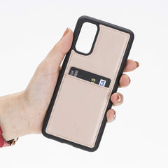 Funda tipo billetera de cuero Capri Snap On para Samsung Galaxy S20