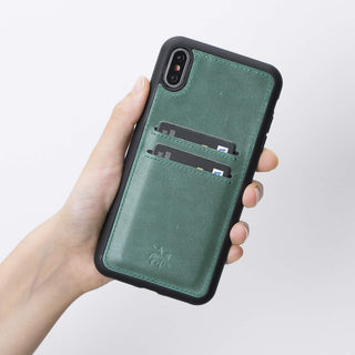 Funda tipo billetera de cuero Capri Snap On para iPhone XS Max