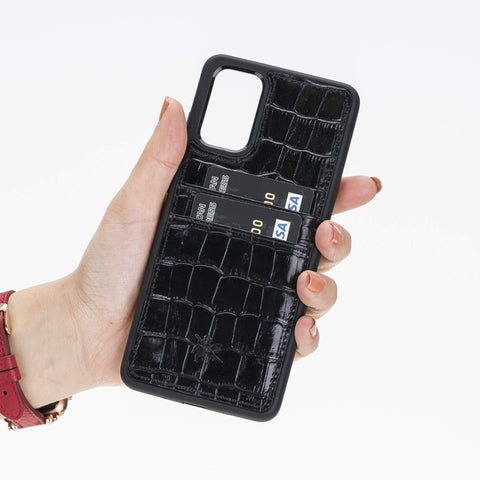 Funda tipo billetera de cuero Capri Snap On para Samsung Galaxy S20 Plus