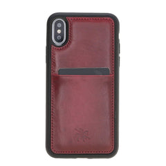 Funda tipo billetera de cuero Capri Snap On para iPhone X