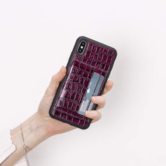 Funda tipo billetera de cuero Pisa Snap On con soporte para iPhone XS Max