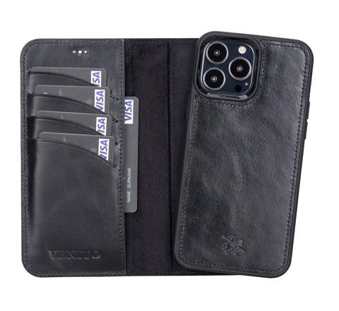 Ravenna RFID Blocking Detachable Leather Wallet Case for iPhone 13 Pro Max