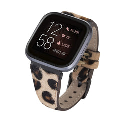 Correa de reloj delgada de cuero Messina para Fitbit Versa