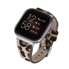 Correa de reloj delgada de cuero Messina para Fitbit Versa