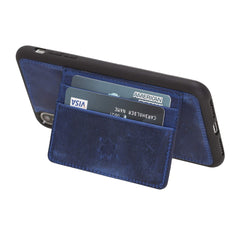 Funda tipo billetera de cuero Pisa Snap On con soporte para iPhone XS Max