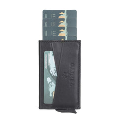 Turin Premium Genuine Leather Mechanical Card Holder