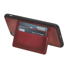 Funda tipo billetera de cuero Pisa Snap On con soporte para iPhone XS Max