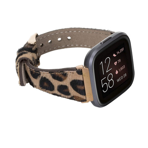 Messina Leather Slim Watch Band for Fitbit Versa