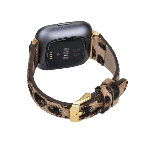 Messina Leather Slim Watch Band for Fitbit Versa