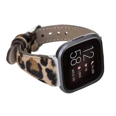 Messina Leather Slim Watch Band for Fitbit Versa