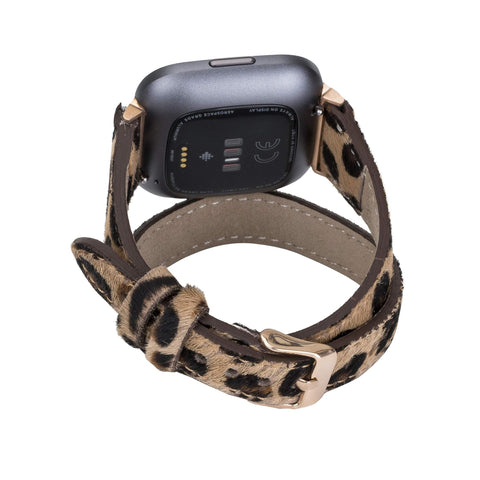 Serena Leather Double Wrap Watch Band for Fitbit Versa