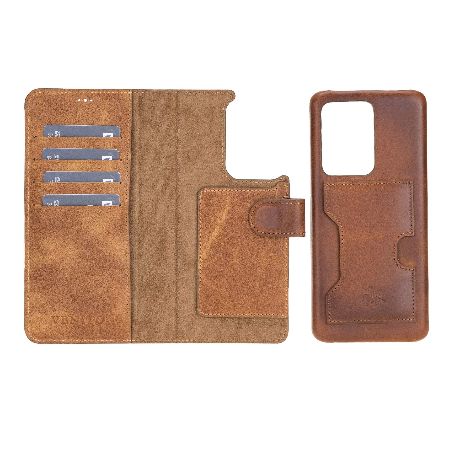 Leather Samsung Galaxy S20 Wallet & Snop-On Cases - Venito
