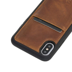 Funda tipo billetera de cuero Capri Snap On para iPhone X
