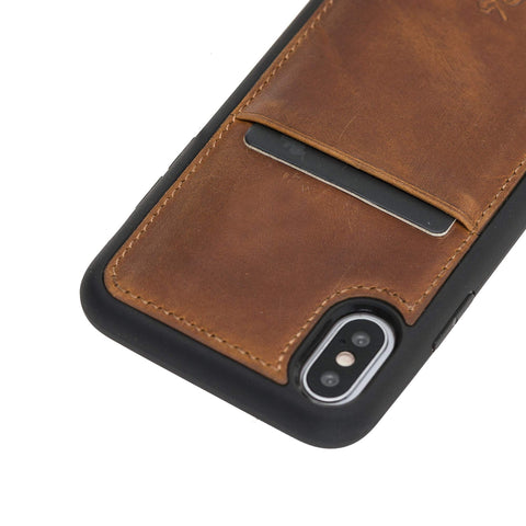 Funda tipo billetera de cuero Capri Snap On para iPhone X