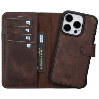 Ravenna RFID Blocking Detachable Leather Wallet Case for iPhone 15 Pro