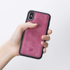 Funda de cuero Lucca Snap On para iPhone XS