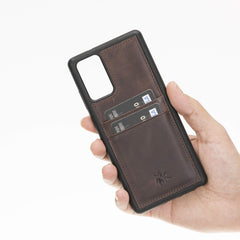 Funda tipo billetera de cuero Capri Snap On para Samsung Galaxy Note 20