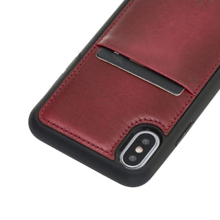 Funda tipo billetera de cuero Capri Snap On para iPhone X