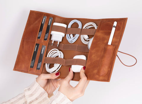 Lazio Leather Cable Organizer