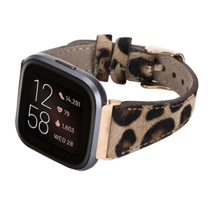 Messina Leather Slim Watch Band for Fitbit Versa