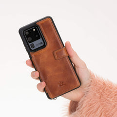 Fermo Funda de cuero para teléfono con billetera cruzada para Galaxy S20 Ultra