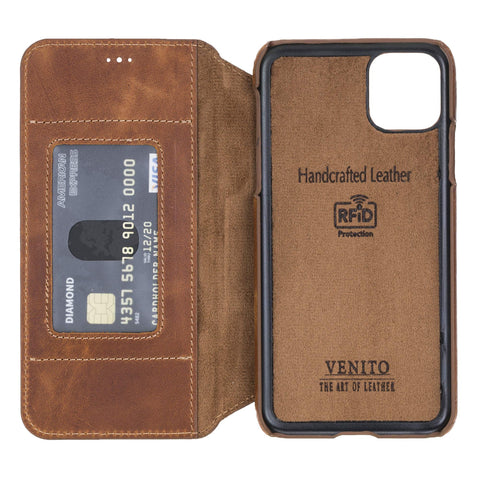 Venice RFID Blocking Leather Wallet Stand Case for iPhone 11 Pro Max