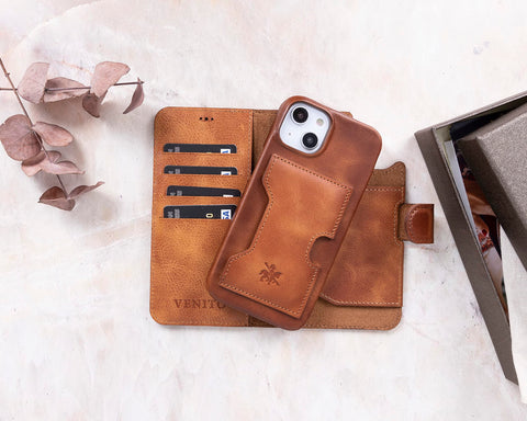Florence RFID Blocking Leather Wallet Case for iPhone 14 Plus
