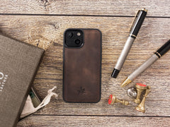 Funda de cuero Lucca Snap On para iPhone 13 Mini