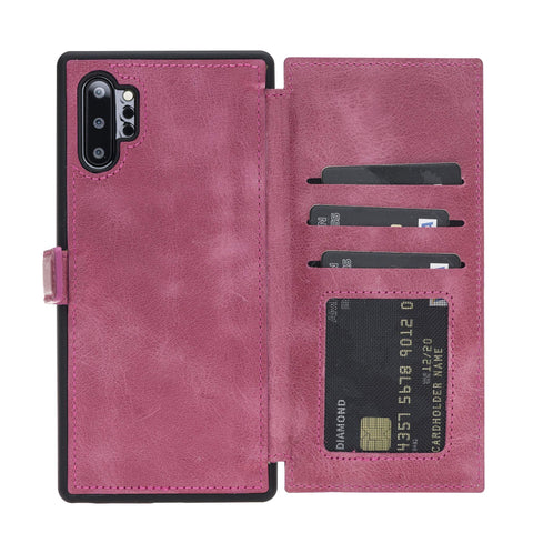 Verona Funda tipo billetera delgada de cuero con bloqueo RFID para Samsung Galaxy Note 10 Plus