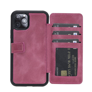 Verona Funda tipo billetera delgada de cuero con bloqueo RFID para iPhone 11 Pro