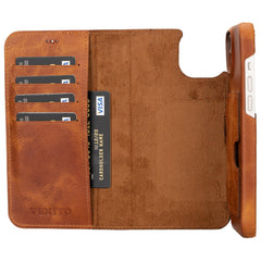 Funda tipo billetera de cuero con bloqueo RFID Florence para iPhone 15 Plus