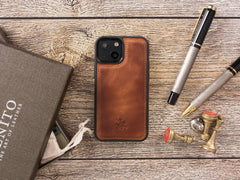 Funda de cuero Lucca Snap On para iPhone 13 Mini
