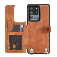 Fermo Funda de cuero para teléfono con billetera cruzada para Galaxy S20 Ultra
