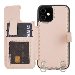 Fermo Funda de cuero para teléfono con billetera cruzada para iPhone 12 Mini
