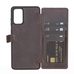 Verona Funda tipo billetera delgada de cuero con bloqueo RFID para Samsung Galaxy S20