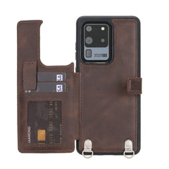Fermo Funda de cuero para teléfono con billetera cruzada para Galaxy S20 Ultra